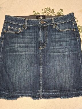 PAIGE Indigo Denim Mini Skirt